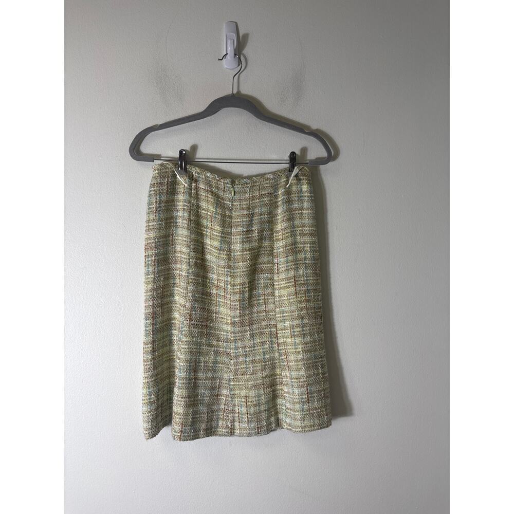 Tahari Light Green&Brown Tweed Skirt Suit Sz 4 - Picture 5 of 5